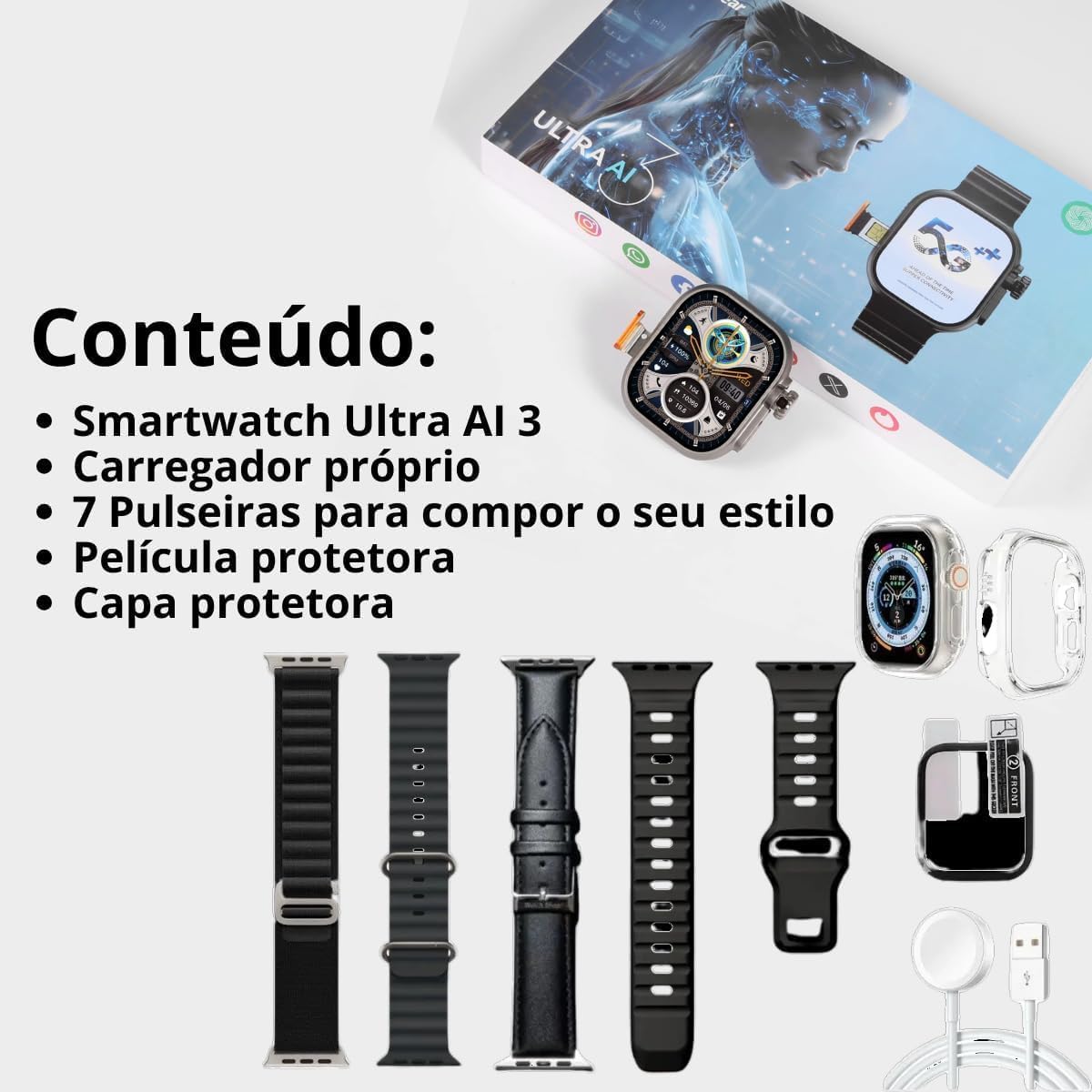 Smartwatch 5G Ultra 3 - Conectividade e Estilo